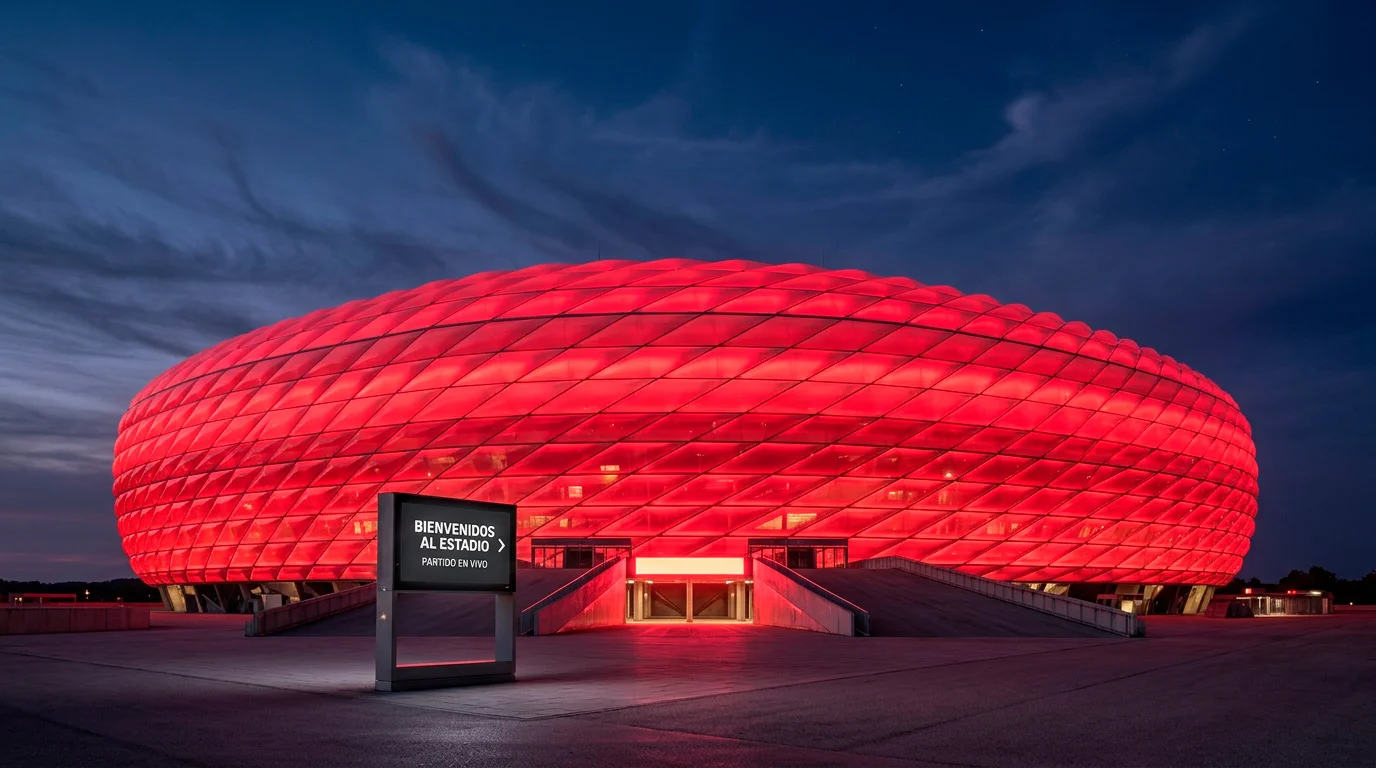 Estadio Allianz Arena del Bayern Múnich con las gradas llenas durante un partido de Bundesliga